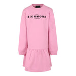 JOHN RICHMOND abito felpa girocollo tinta unita con logo Rosa per Bambina RGA24054VE ROSA JOHN RICHMOND 