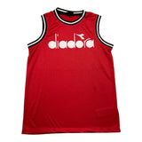 Diadora Solid Color Crew Neck Tank Top With Red Logo Print For Boys