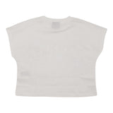 Disclaimer Solid Color Crew Neck T-Shirt With White Print For Girls