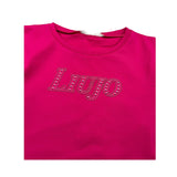 LIU JO shirt girocollo tinta unita con stampa Fuxia per Bambina GF4158X FUXIA LIU JO 
