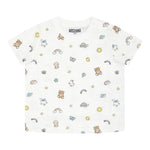 Moschino T-Shirt Girocollo Tinta Unita con Stampe per Neonato MOM047 BIANCO MOSCHINO 