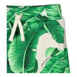Dolce &amp; Gabbana Bermuda Shorts With Elastic Waist Leaf Pattern Green For Boys
