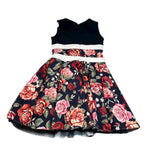 Monnalisa Abito Cerimonia Giromanica con Fantasia per Bambina 718907 BLU MONNALISA 