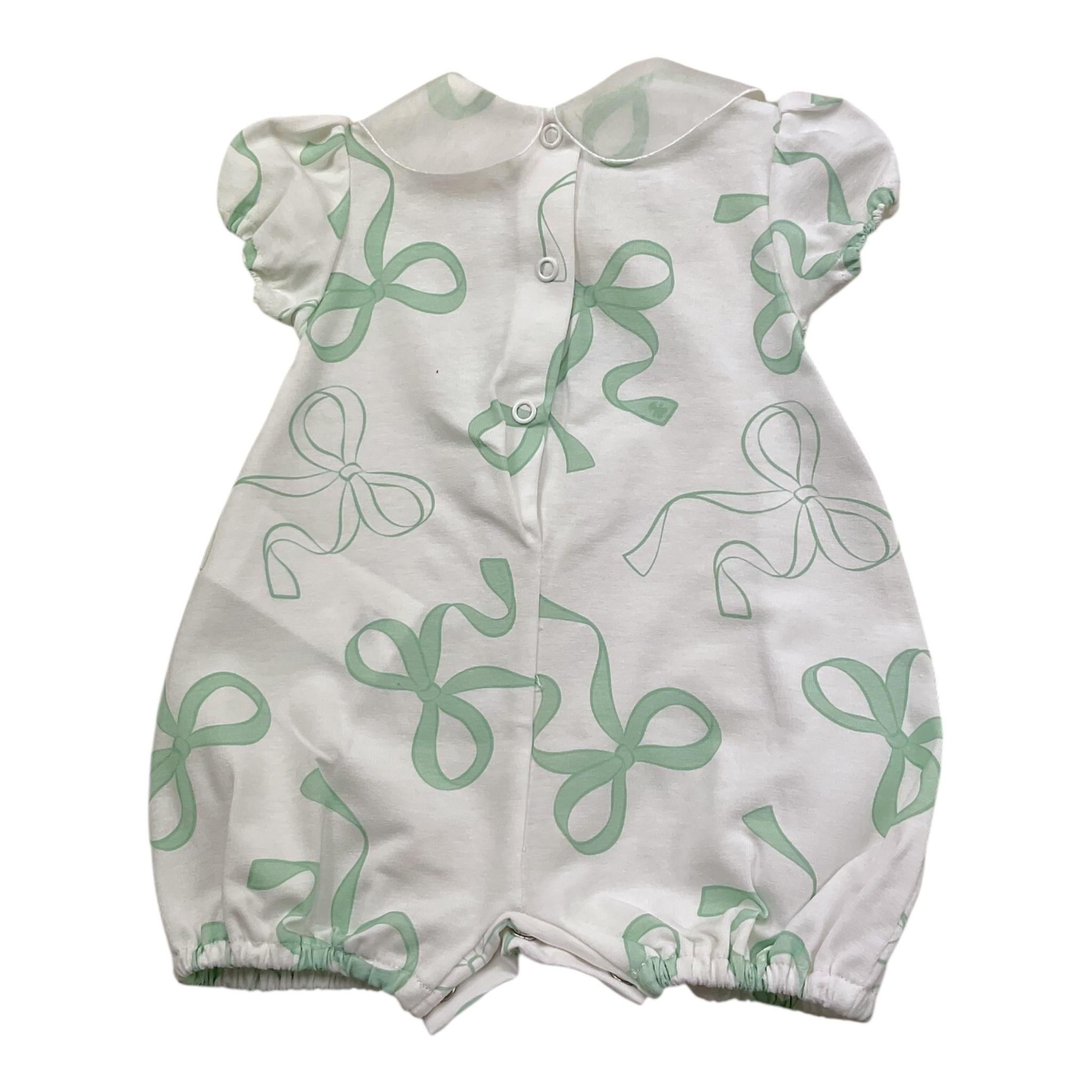 Le Bebe' Pagliaccetto Tinta Unita con Stampa E Collette per Neonata LBG5621 BIANCO LE BEBE' 