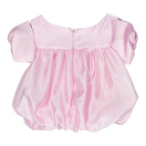 Miss Grant Solid Color Top with Pink Bow for Girls