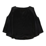 Maison Margiela Solid Color Crew Neck Black Sleeveless Shirt For Girls
