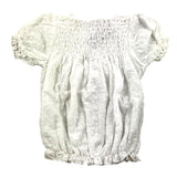 Bamboom+Babies White Half Sleeve Openwork Solid Color Dress For Baby Girl