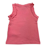 Losan Solid Color Round Neck Tank Top with Pink Sequins for Baby Girls