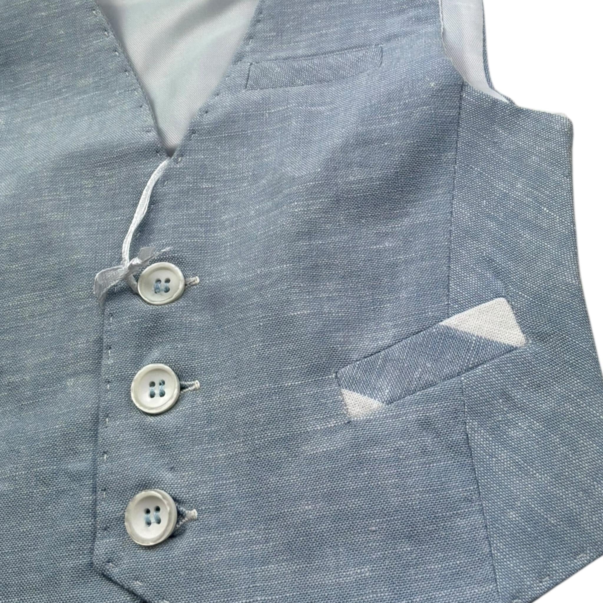 Manuel & Frank Gilet Tinta Unita con Bottoni In Contrasto per Neonato MF5167I AZZURRO MANUEL & FRANK 