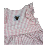 Moschino Abito Tinta Unita con Fantasia A Quadretti per Neonata MDV0DC ROSA MOSCHINO 