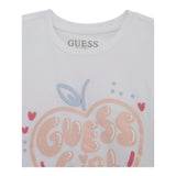Guess T-Shirt Girocollo Tinta Unita con Stampa per Bambina K5GI01K6YW4 BIANCO GUESS 