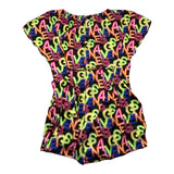 4Giveness Black Fantasy Print Half Sleeve Dress For Girls
