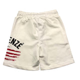 G2Firenze Bermuda Shorts In Solid Color Fleece With Contrast Print White For Boys