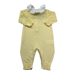 Le Bebe Tutina Manica Lunga Tinta Unita con Trafori per Neonata LBG6247 GIALLO LE BEBE 
