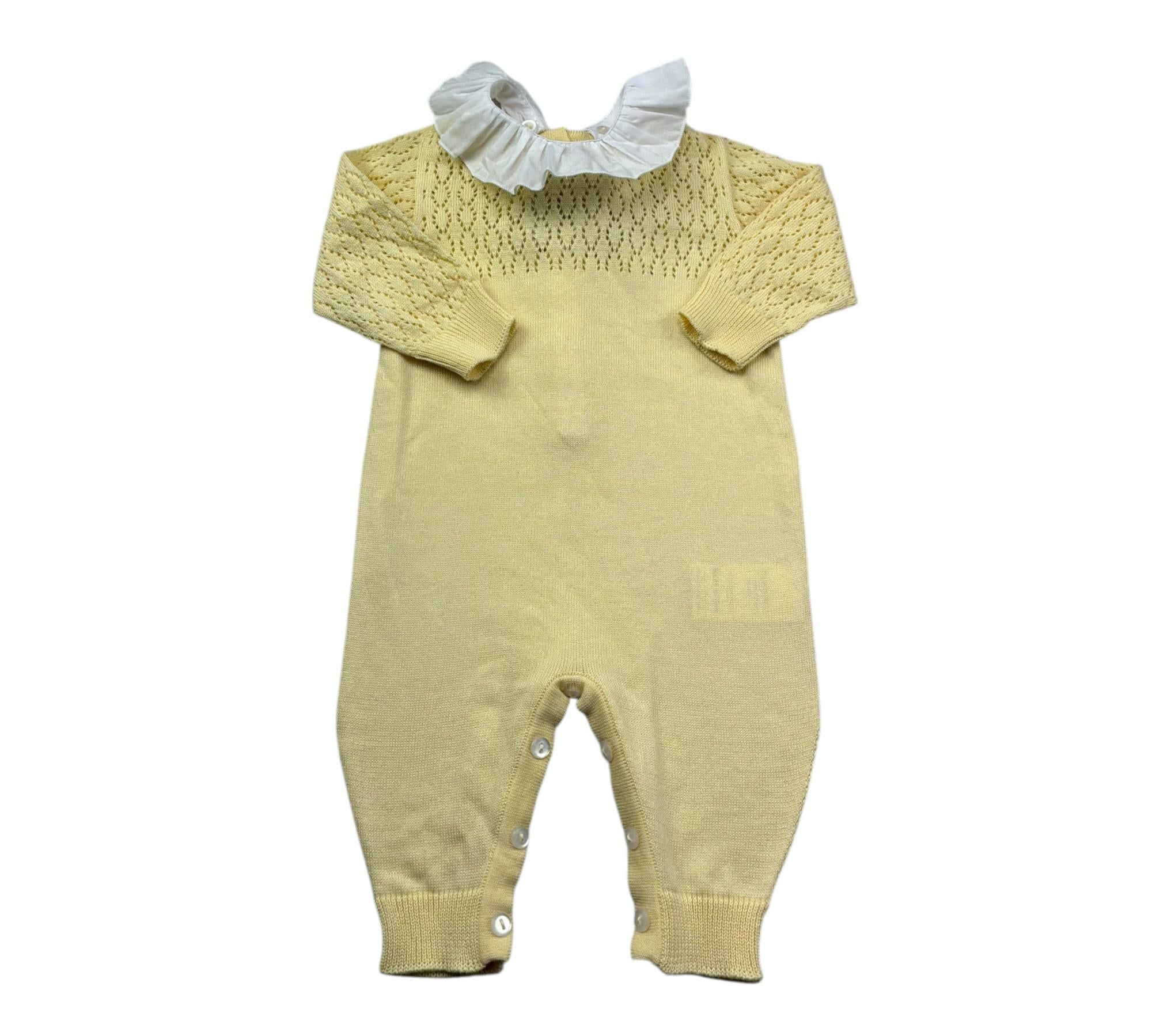 Le Bebe Tutina Manica Lunga Tinta Unita con Trafori per Neonata LBG6247 GIALLO LE BEBE 