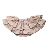 Baby Gi Solid Color Culotte With Pink Frills For Newborn