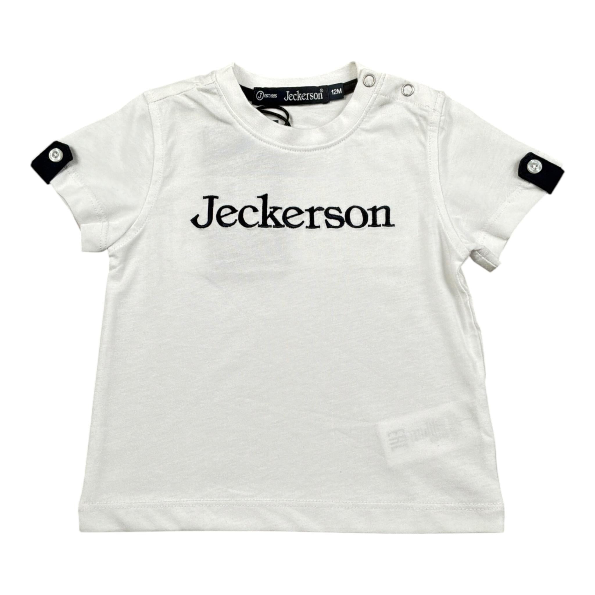 Jeckerson T-Shirt Girocollo tinta unita con Stampa Bianco per Neonato JN3459 BIANCO JECKERSON 