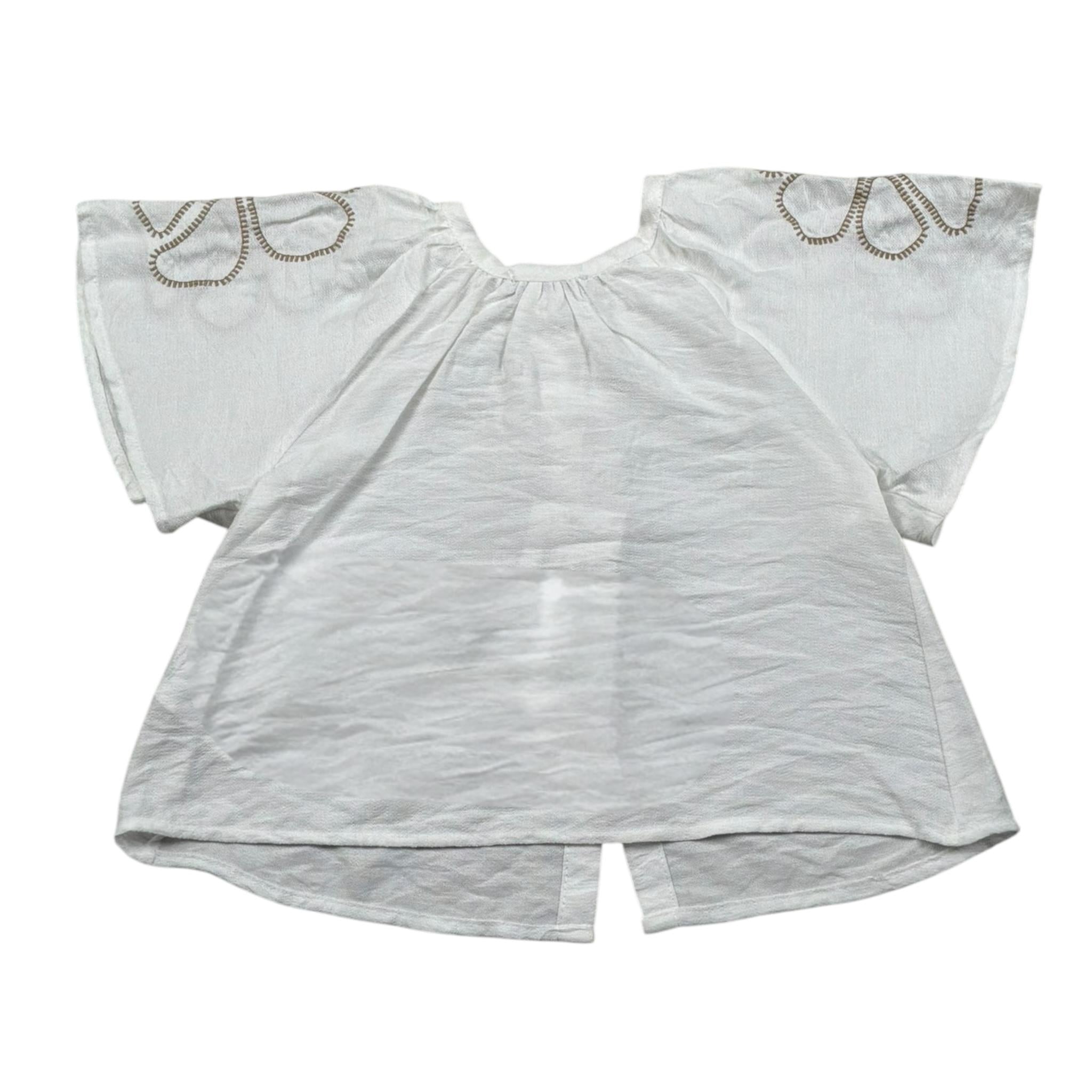 M+E' Camicia Mezza Manica tinta unita Cn Ricami Bianco per Neonata UE1699 BIANCO M+E' 