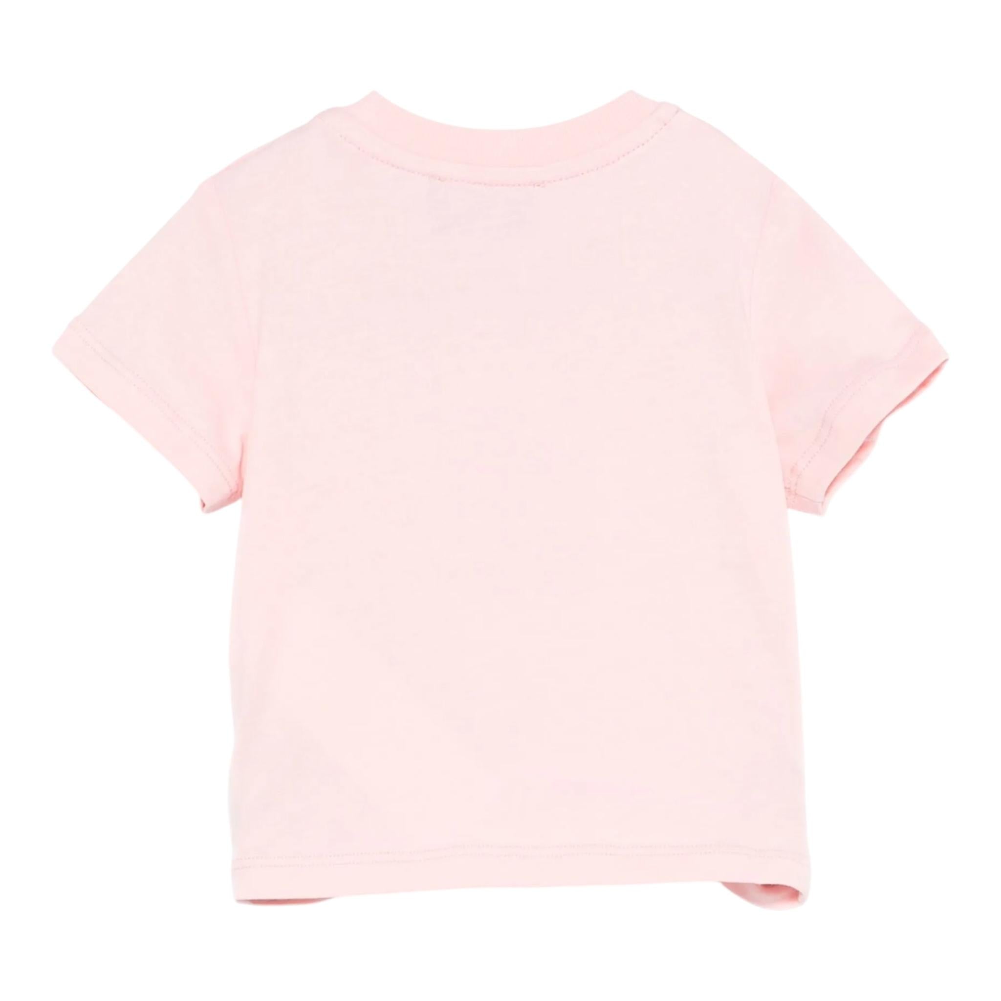 Moschino T-Shirt Girocollo Tinta Unita con Orso per Neonata MFM047 ROSA MOSCHINO 