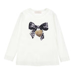 MONNALISA shirt girocollo tinta unita con fiocco Panna per Bambina 19D612 PANNA MONNALISA 
