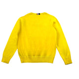 US Pollo Assn Yellow Logo Solid Color Crewneck Sweater For Boys
