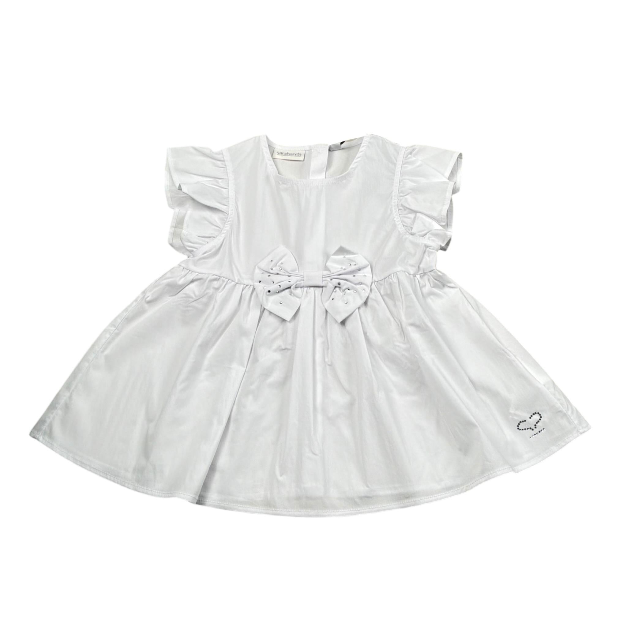 Sarabanda Camicia Tinta Unita con Balze per Neonata 0B358N BIANCO SARABANDA 