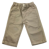 The Owl Solid Color Pants With Elastic Waist Beige For Newborn