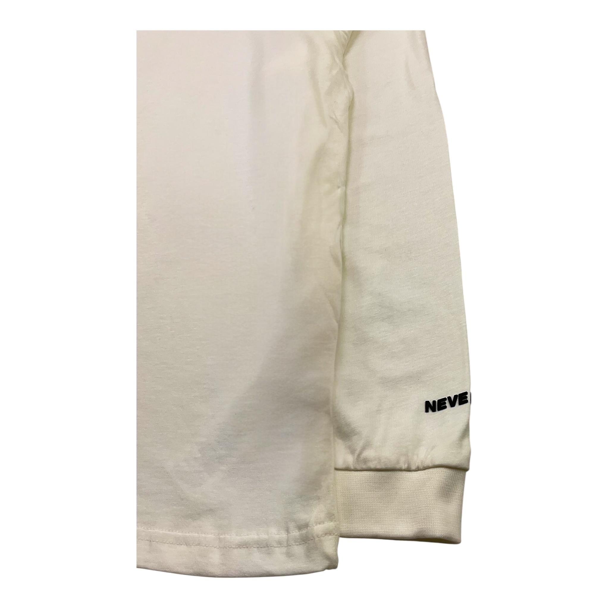 NEVER TOO shirt girocollo tinta unita con logo Panna per Bambino NT2115R PANNA NEVER TOO 