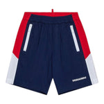 Dsquared2 Bermuda Tricolore con Elastico In Vita per Bambino DQ2832 BLU DSQUARED2 