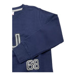 SUN68 felpa chiusa girocollo tinta unita con logo Blu per Bambino F44320 BLU SUN68 
