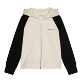 Calvin Klein Felpa Bicolore con Cappuccio E Logo per Bambino B02378K PANNA CALVIN KLEIN 