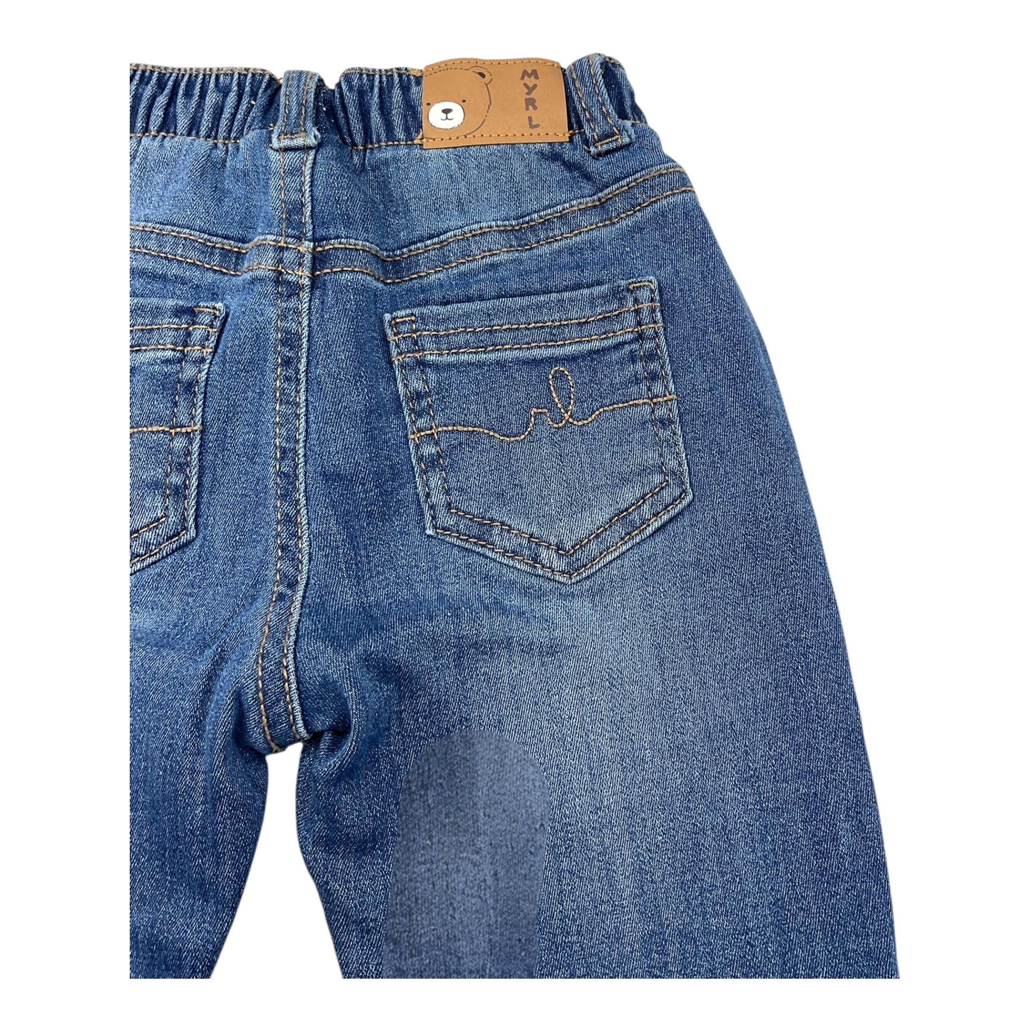 MAYORAL jeans tinta unita con elastico in vita Blu per Neonato 592 BLU MAYORAL 