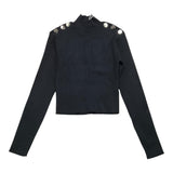 MET giubbino tinta unita con zip Nero per Bambina ME536X NERO MET 