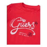 Guess T-Shirt Gircollo Tinta Unita con Stampa per Neonato I2GI02K8HM3 ROSSO GUESS 