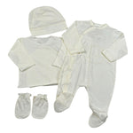 Babyvip Completo 4 Pezzi Tutina-Camicia Della Fortuna-Cappello-Calzini per Neonato T7264 BEIGE BABYVIP 