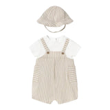 Mayoral Set Pagliaccetto Bicolore con Fantasia A Righe-Cappello per Neonato 1602 BIANCO/BEIGE MAYORAL 