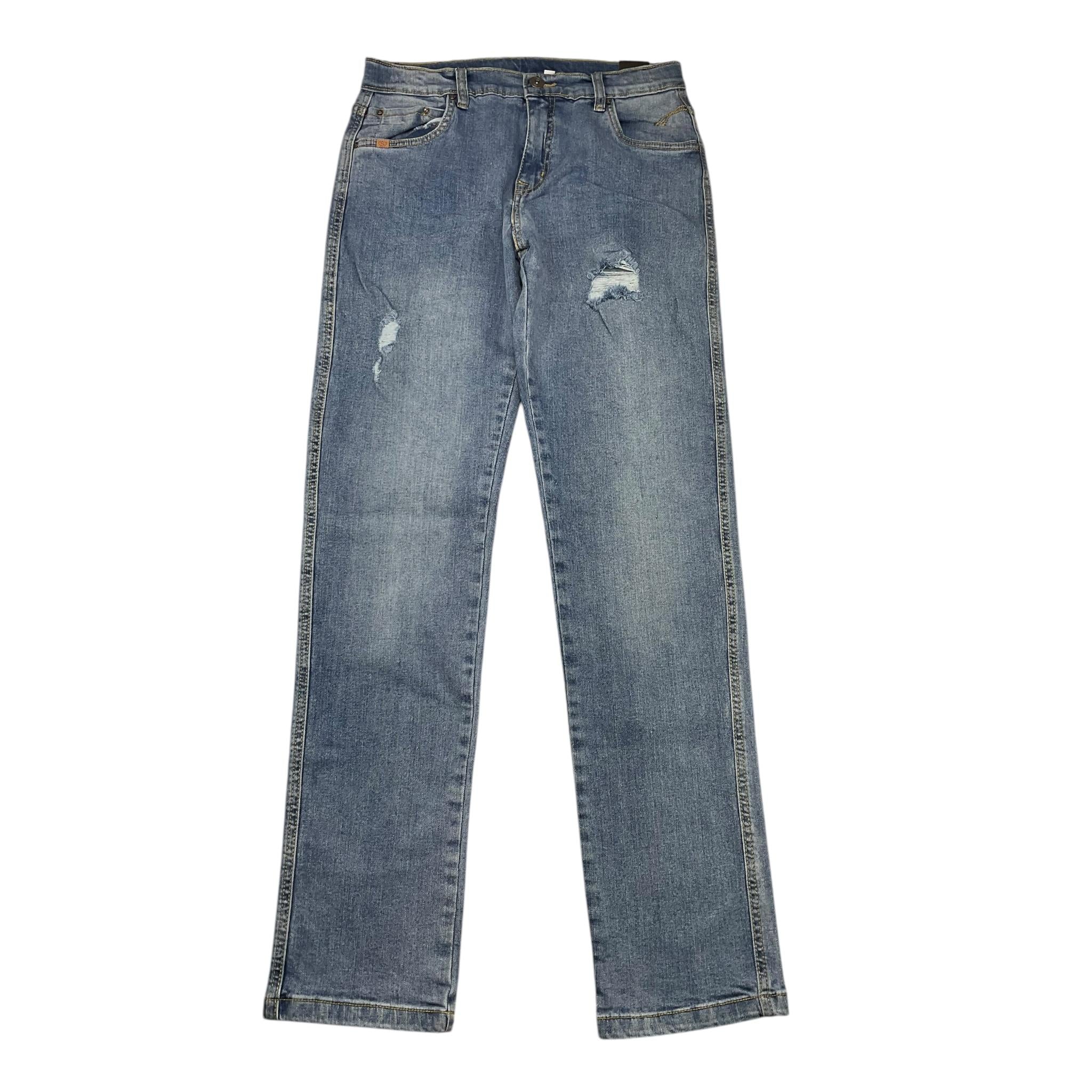 SARABANDA jeans tinta unita con girovita regolabile Azzurro per Bambino 0A436 AZZURRO SARABANDA 