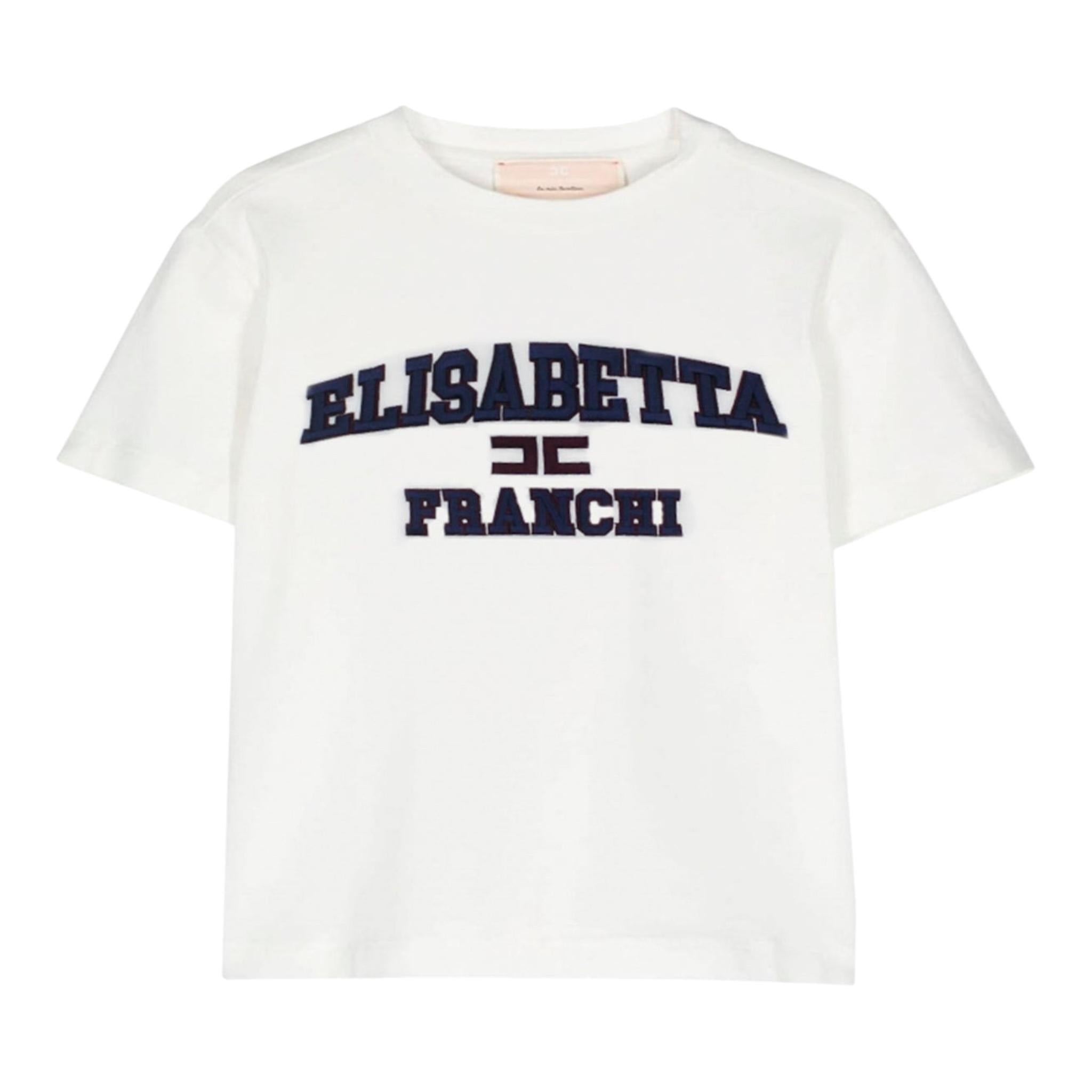 ELISABETTA FRANCHI t-shirt girocollo tinta unita con stampa Bianco per Bambina EFTS220 BIANCO ELISABETTA FRANCHI 