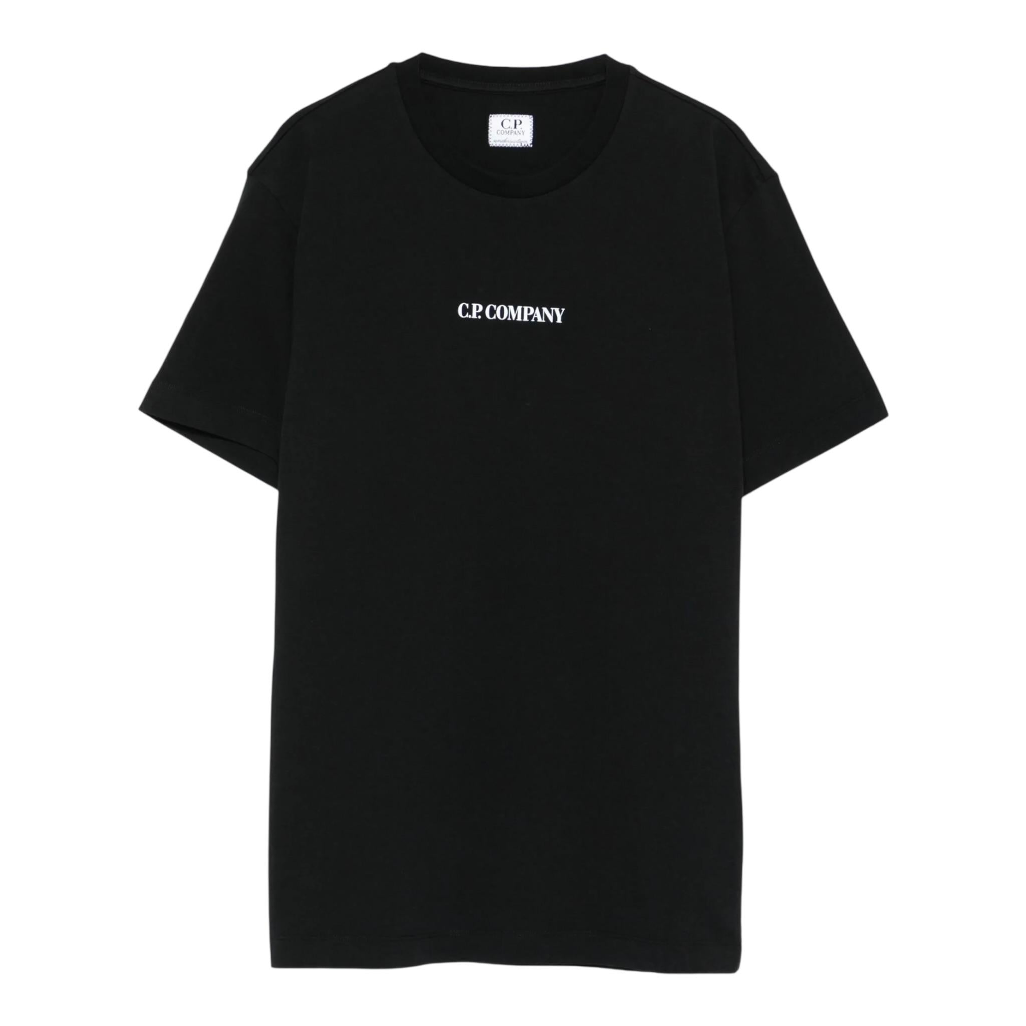 C.P. Company T-Shirt tinta unita con Stampa Nero per Bambino CBM008 NERO C.P. COMPANY 