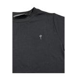 Cesare Paciotti Solid Color Crew Neck T-Shirt with Black Logo Print for Kids
