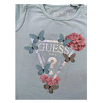 Guess T-Shirt Girocollo Tinta Unita con Logo per Neonata A5RI03K6YW4XX VERDE ACQUA GUESS 