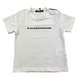 Daniele Alessandrini Solid Color Crew Neck T-Shirt With White Logo Print for Newborns