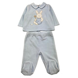 LE BEBE' completo 2 pezzi shirt-ghettina tinta unita in ciniglia Azzurro per Neonato LBB5075 AZZURRO LE BEBE' 
