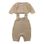 Colibri Completo 2 Pezzi Coprispalle-Salopette Tinta Unita per Neonata CORDA BEIGE COLIBRI 