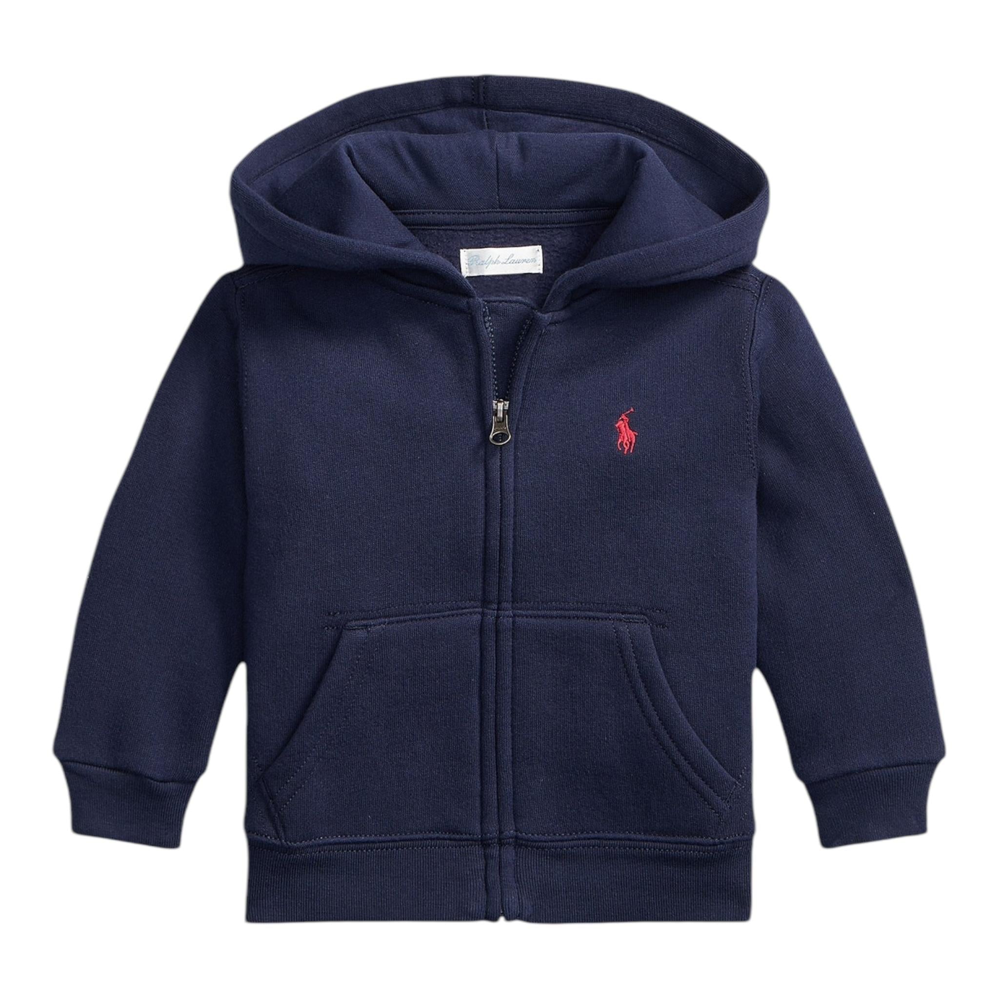 RALPH LAUREN felpa con zip e cappuccio tinta unita Blu per Neonato 320547626001 BLU RALPH LAUREN 