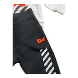 Daniele Alessandrini 2 Piece Set Sweatshirt-Trousers Two-Tone White/Black for Newborns
