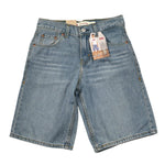 Levi'S Bermuda In Denim Tinta Unita con Girovita Regolabile per Bambino 8EK286X AZZURRO LEVI'S 