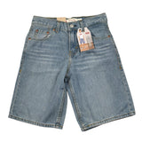 Levi'S Bermuda In Denim Tinta Unita con Girovita Regolabile per Bambino 8EK286X AZZURRO LEVI'S 
