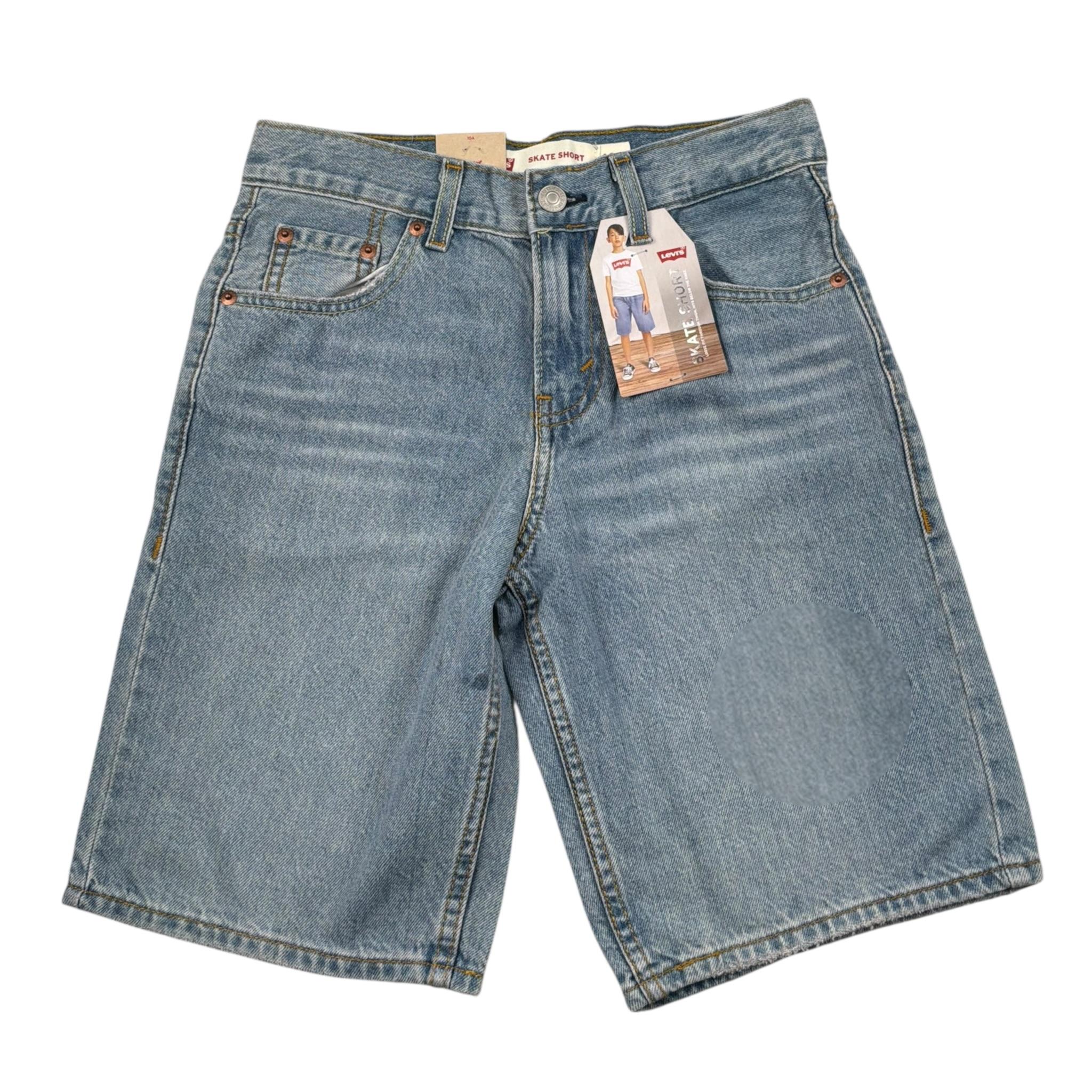 Levi'S Bermuda In Denim Tinta Unita con Girovita Regolabile per Bambino 8EK286X AZZURRO LEVI'S 