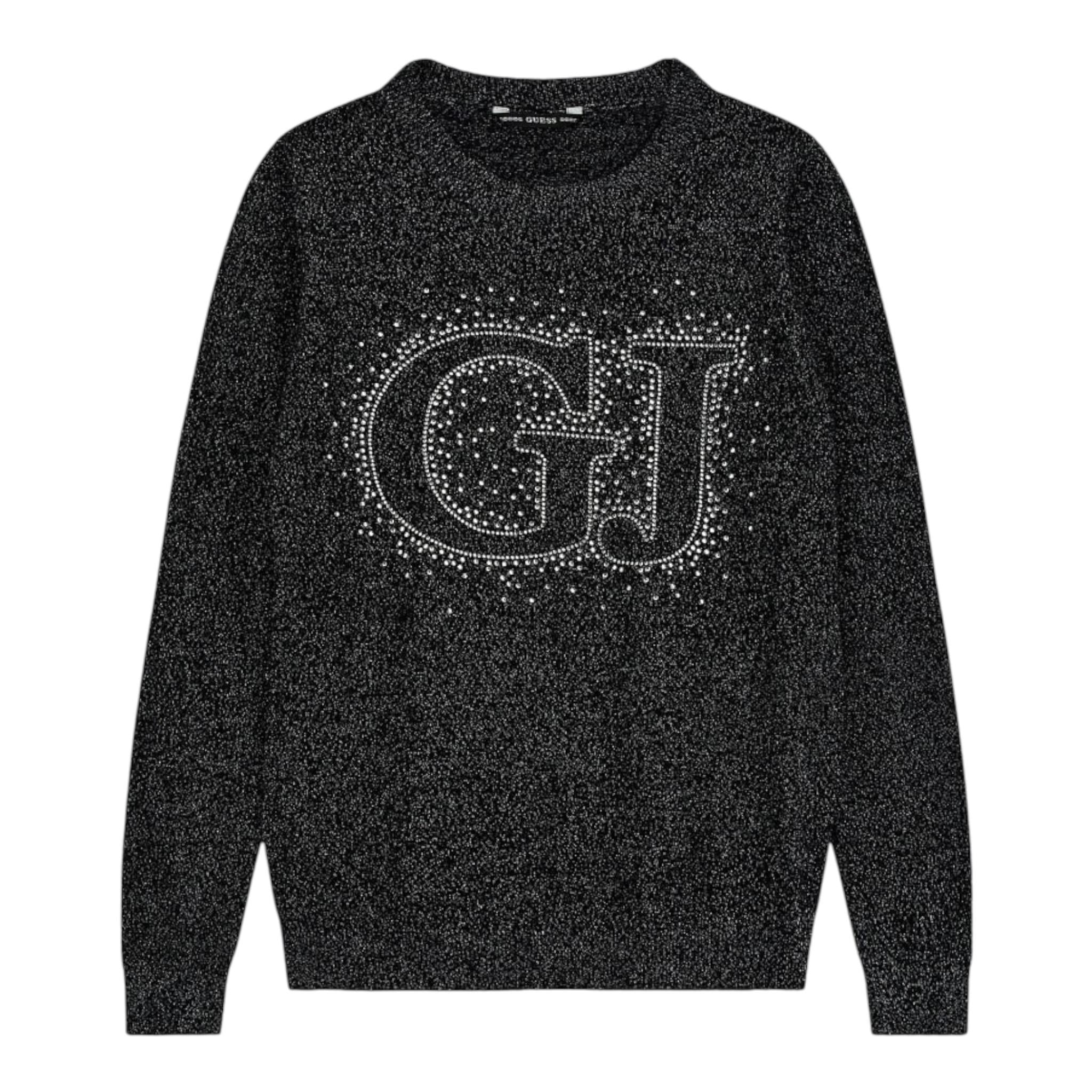 GUESS maglia tinta unita girocollo con brillantini Nero per Bambina J4YR00Z3FP0 NERO GUESS 